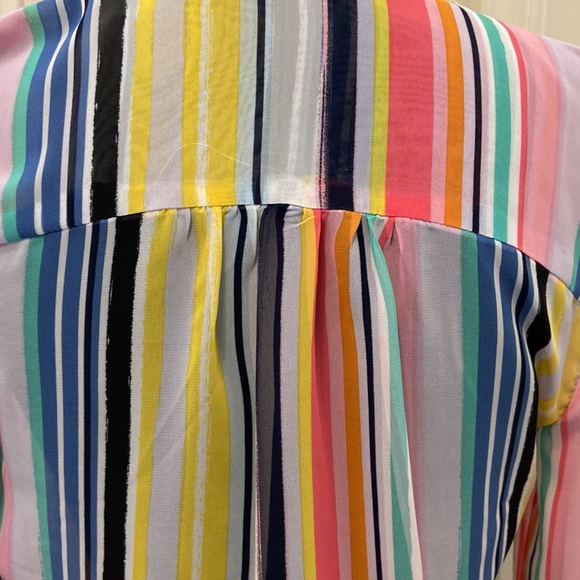 New York & Company - Women's Striped Bow-Accent Button Down Blouse (NWOT) - Picture 4 of 6